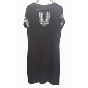 Talbots Crosstitch‎ Black Shift Sheath with Pockets Size Large Classic Elegant